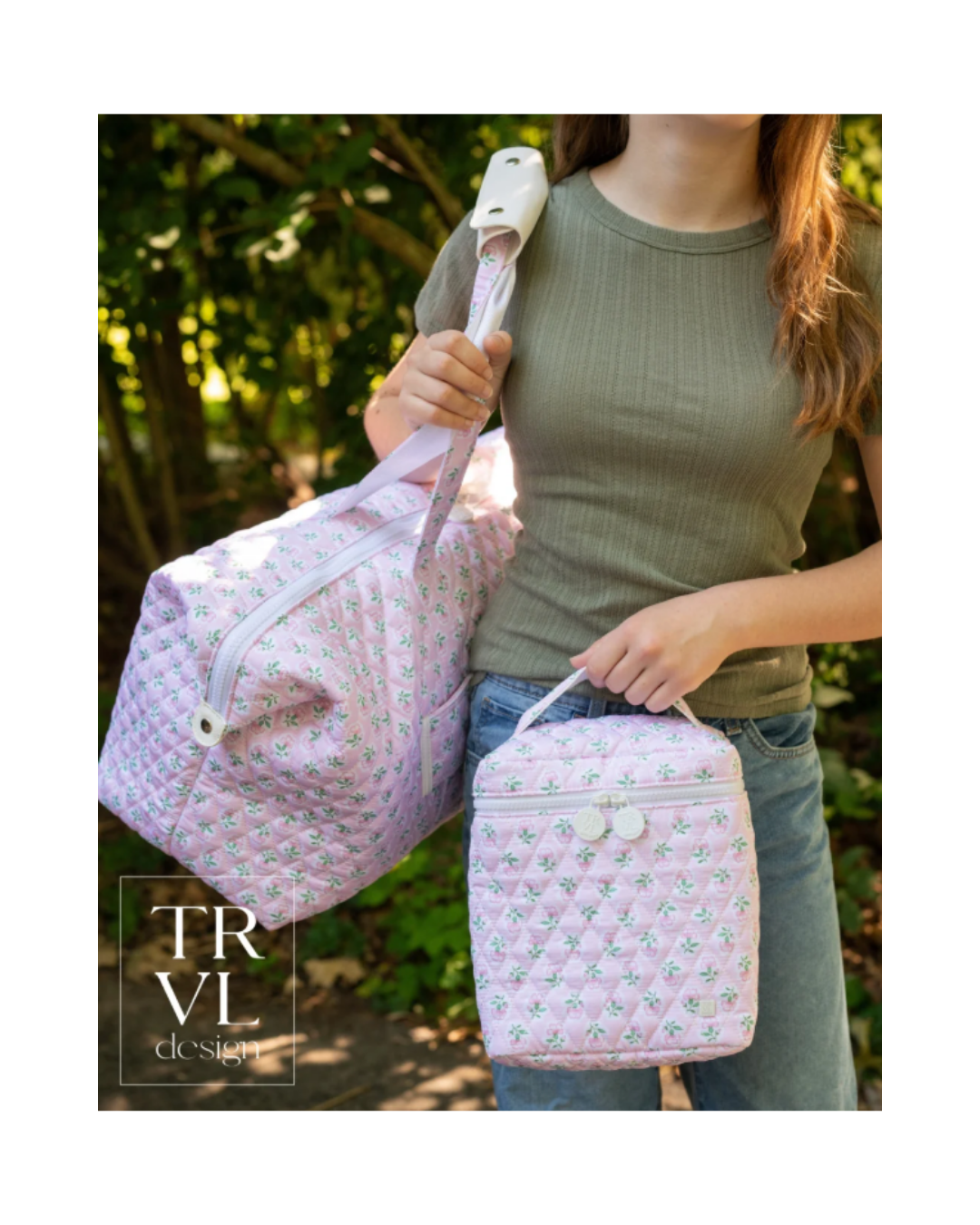 TRVL Quilted Top Zip Weekender - Petite Fleur Blue