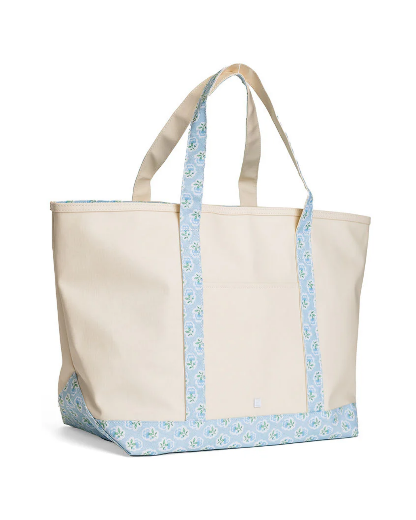 TRVL Maxi Tote - Coated Canvas with Petite Fleur Blue Trim
