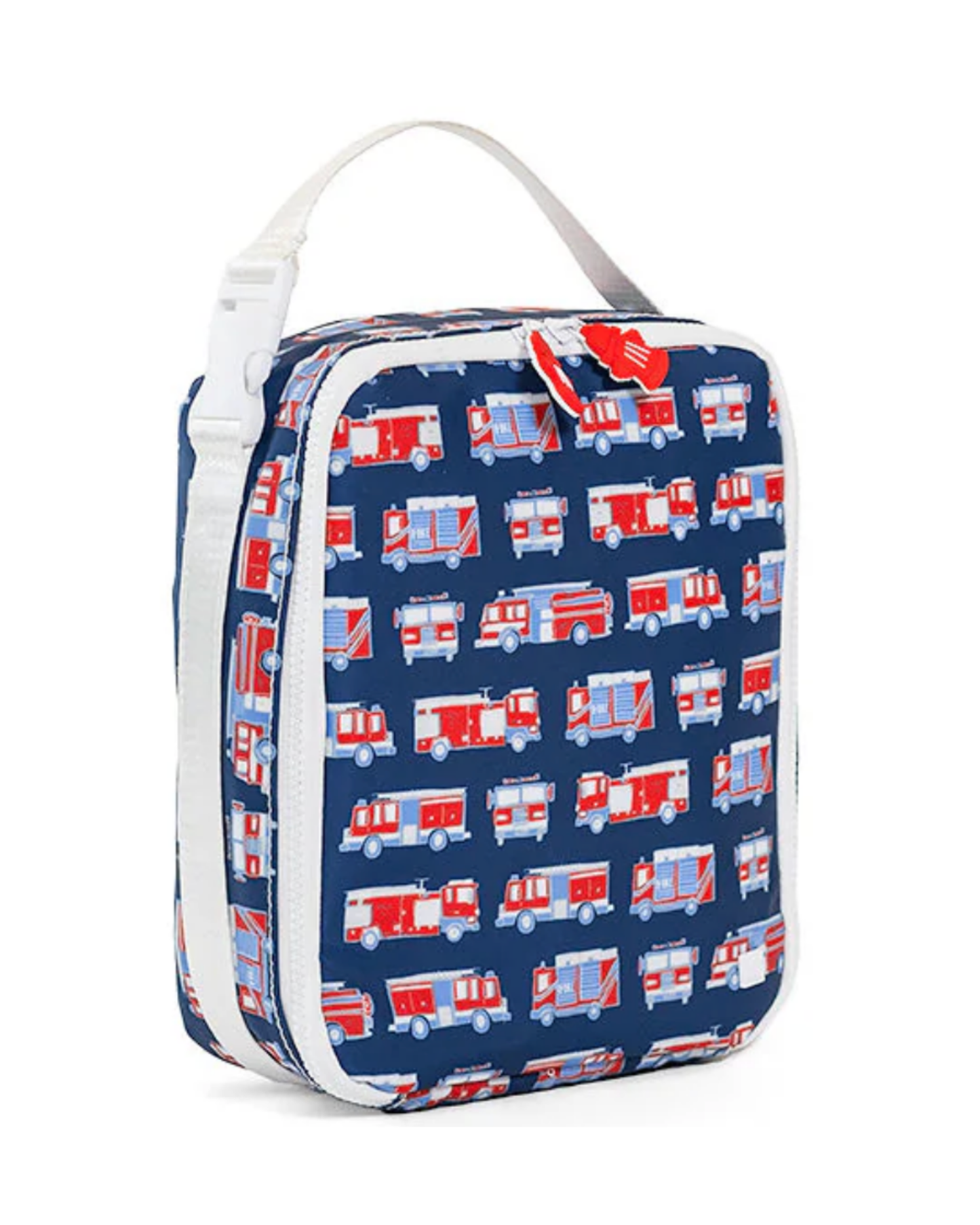 TRVL Insulated Lunch Bag in Fire Engines print - Durable insulated lunch bag with fire truck print