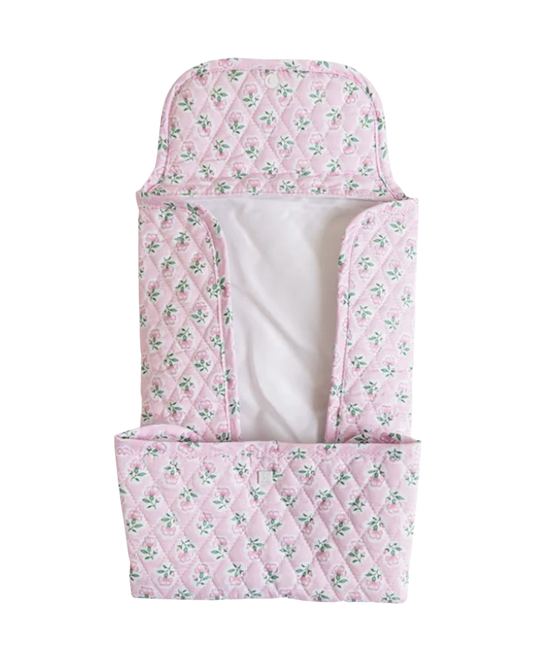 TRVL Quilted Changing Mat - Petite Fleur Pink