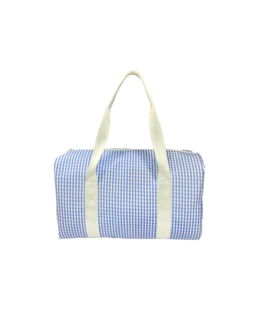 TRVL Mini Duffel Bag Gingham Sky