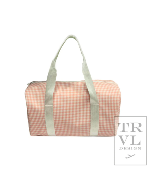 TRVL Mini Duffel Bag Gingham Taffy
