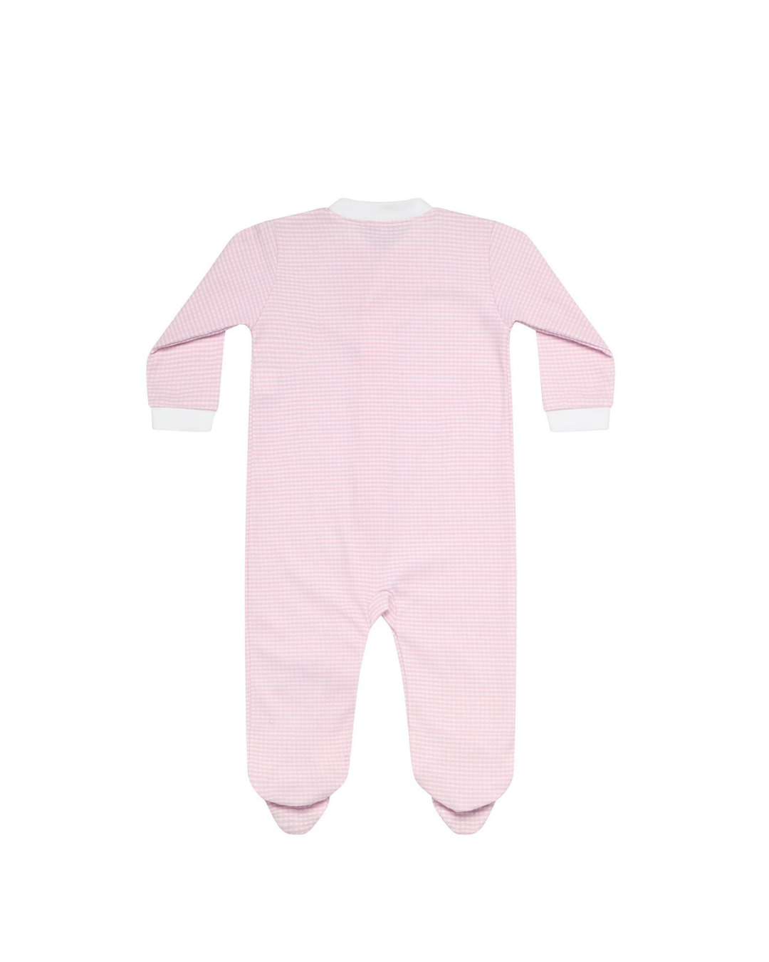 Pink Gingham Zipper Footie