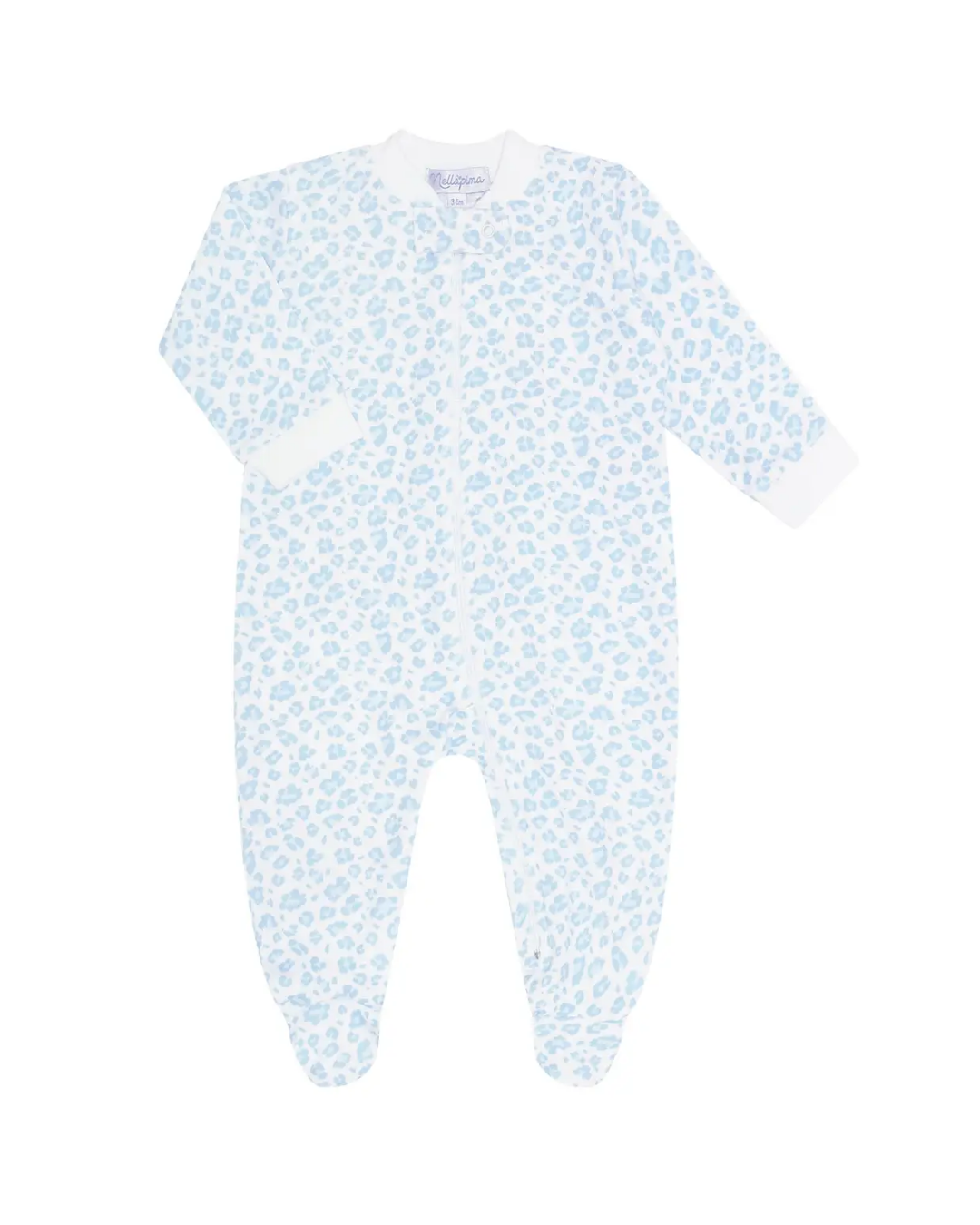 Blue Cheetah Print Zipper Footie