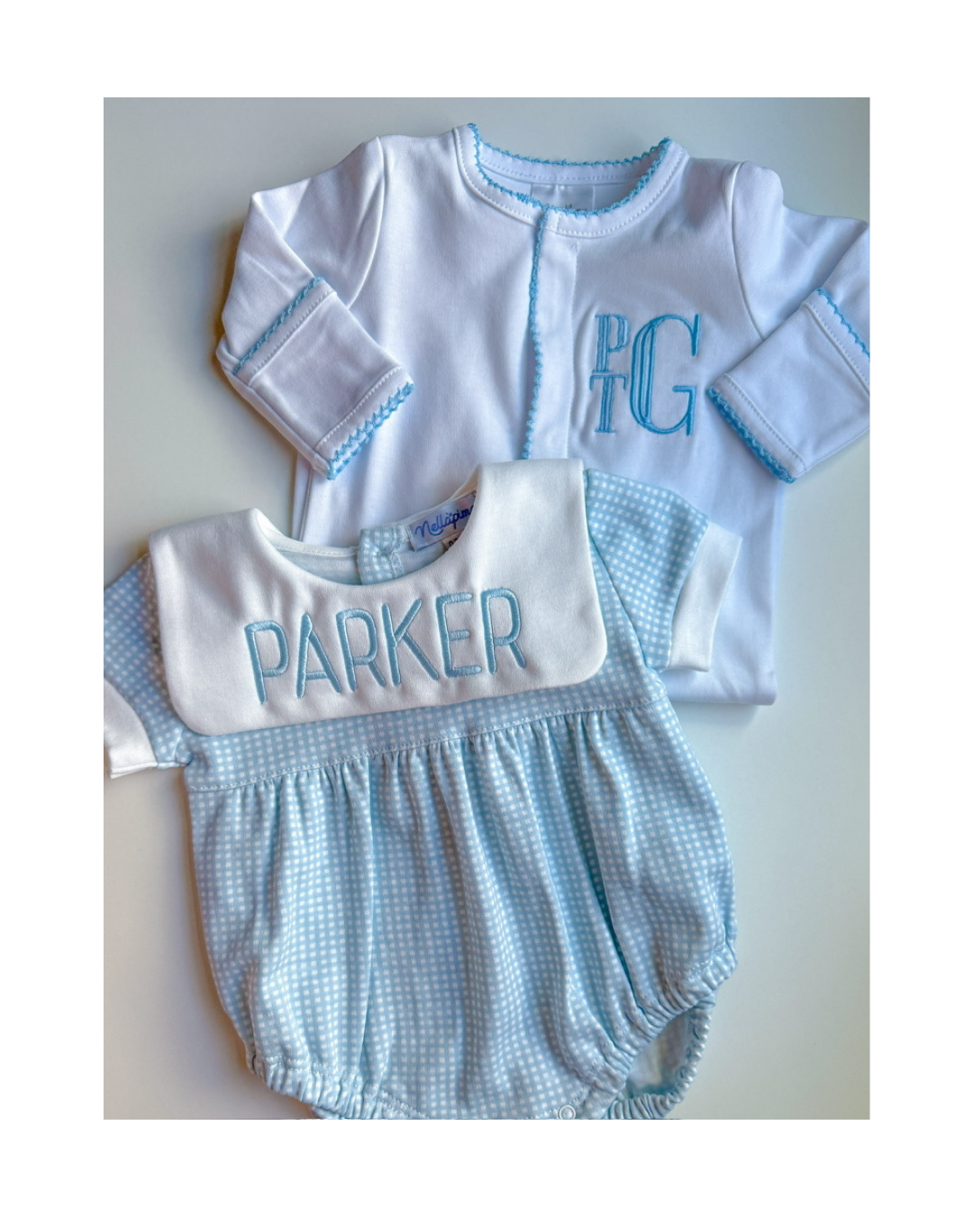 Blue Gingham Baby Bubble