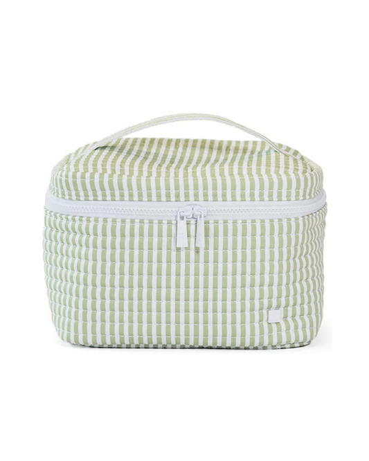 TRVL Quilted Train Set in Pimlico Stripe Sage, quilted travel cases