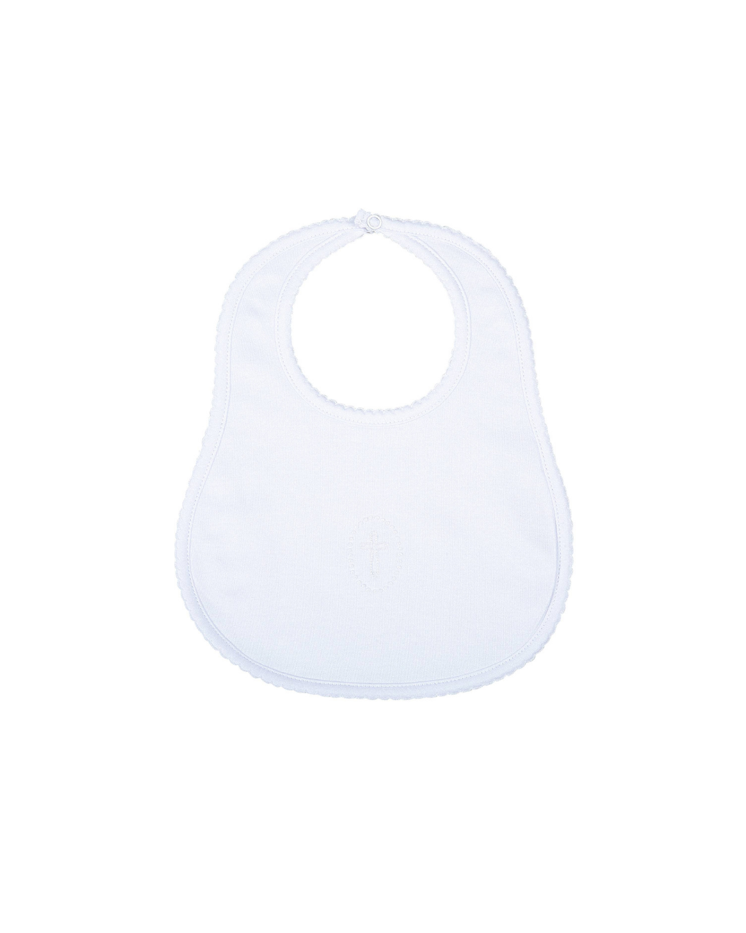 Blessed Embroidered Bib - White