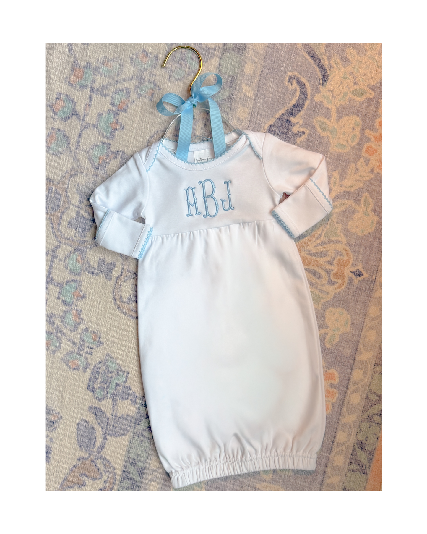 Picot Trim Baby Gown