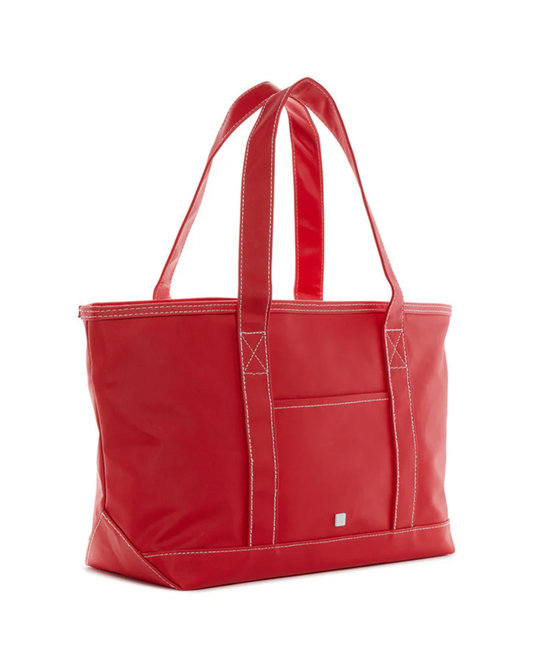 TRVL Medium Tote - Coated Canvas Red