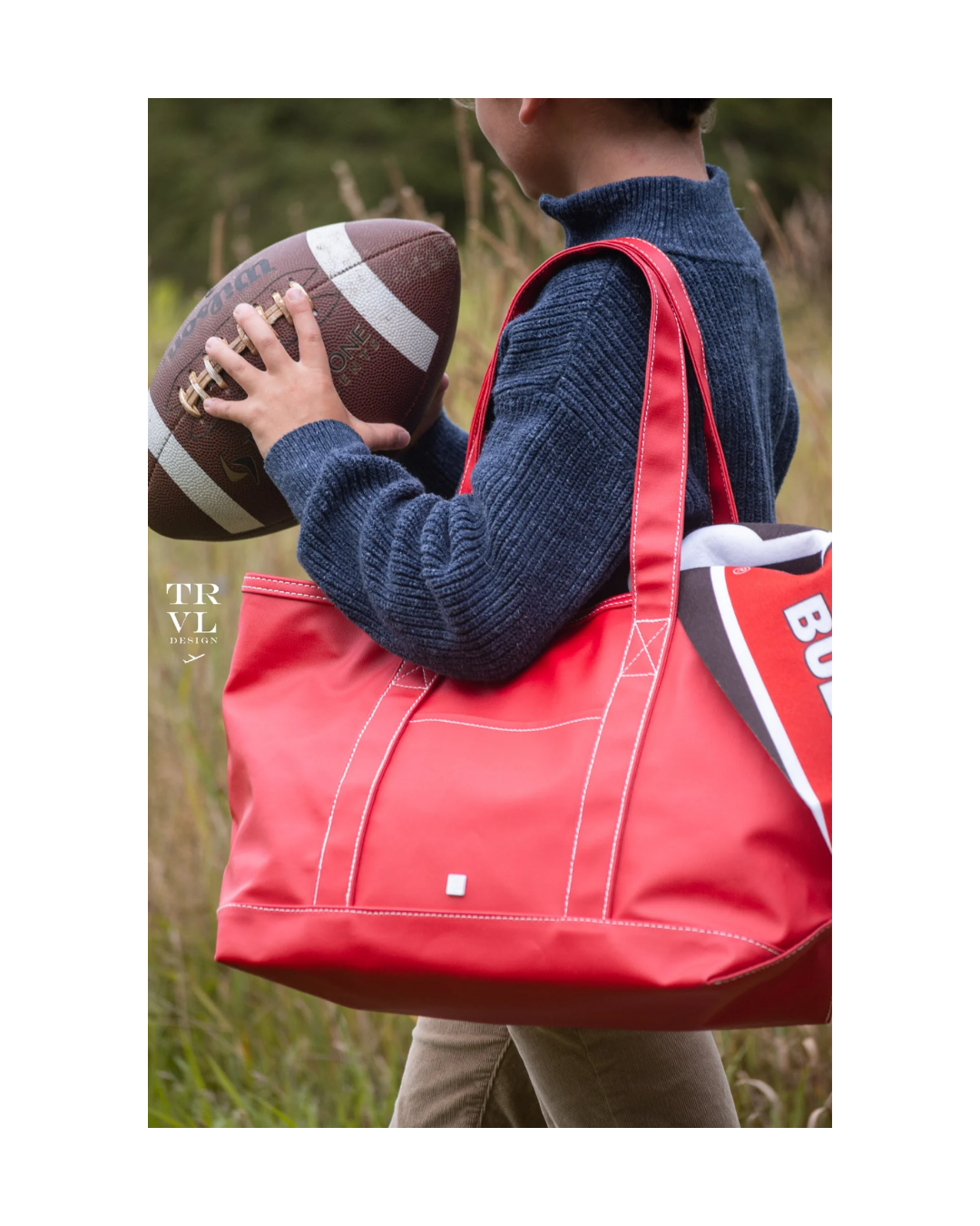 TRVL Medium Tote - Coated Canvas Red