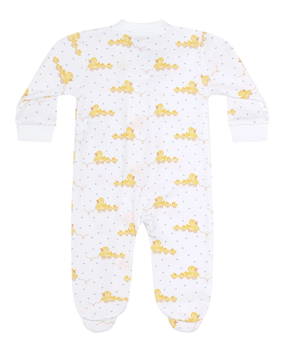 Blue Ducks Print Zipper Footie