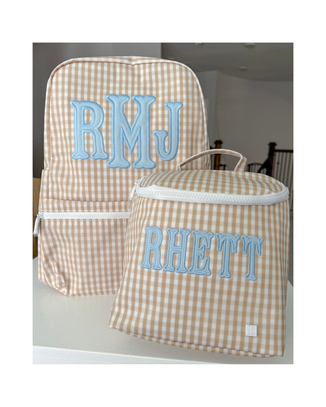 TRVL Take Away Insulated Lunch Bag - Gingham Khaki