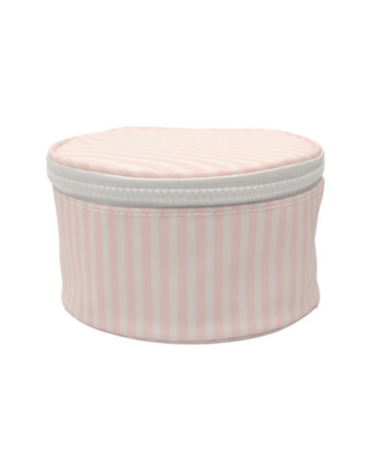 TRVL Jewel Round Case - Pimlico Stripe Pink