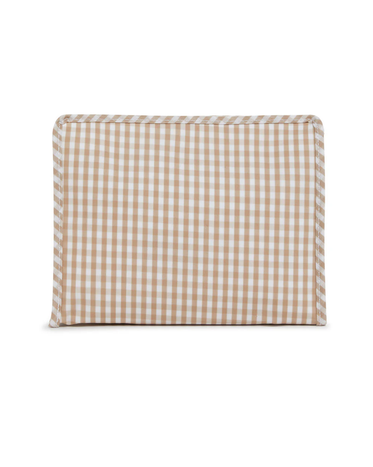 TRVL ROADIE Gingham khaki toiletry bag for kids