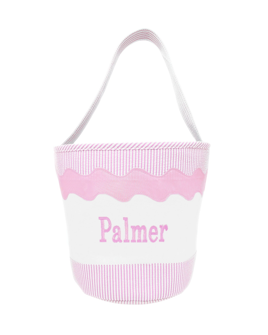 Easter Seersucker Basket Tote
