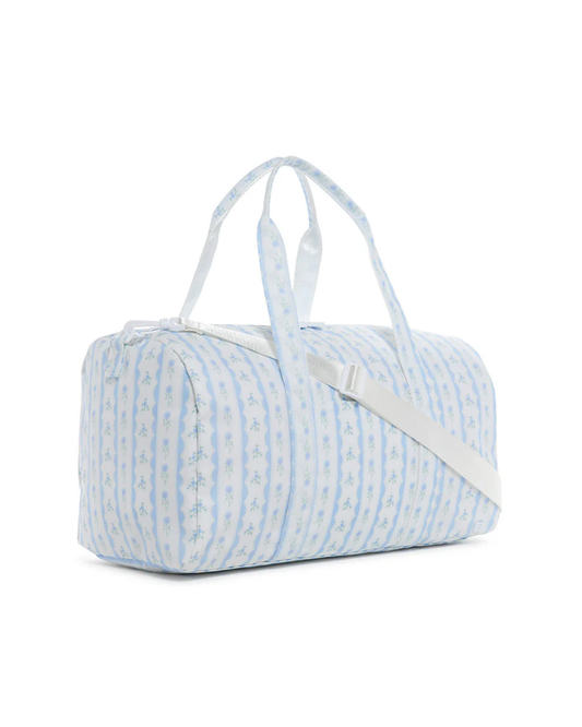 TRVL Weekender Duffel Bag - Ribbon Floral Blue