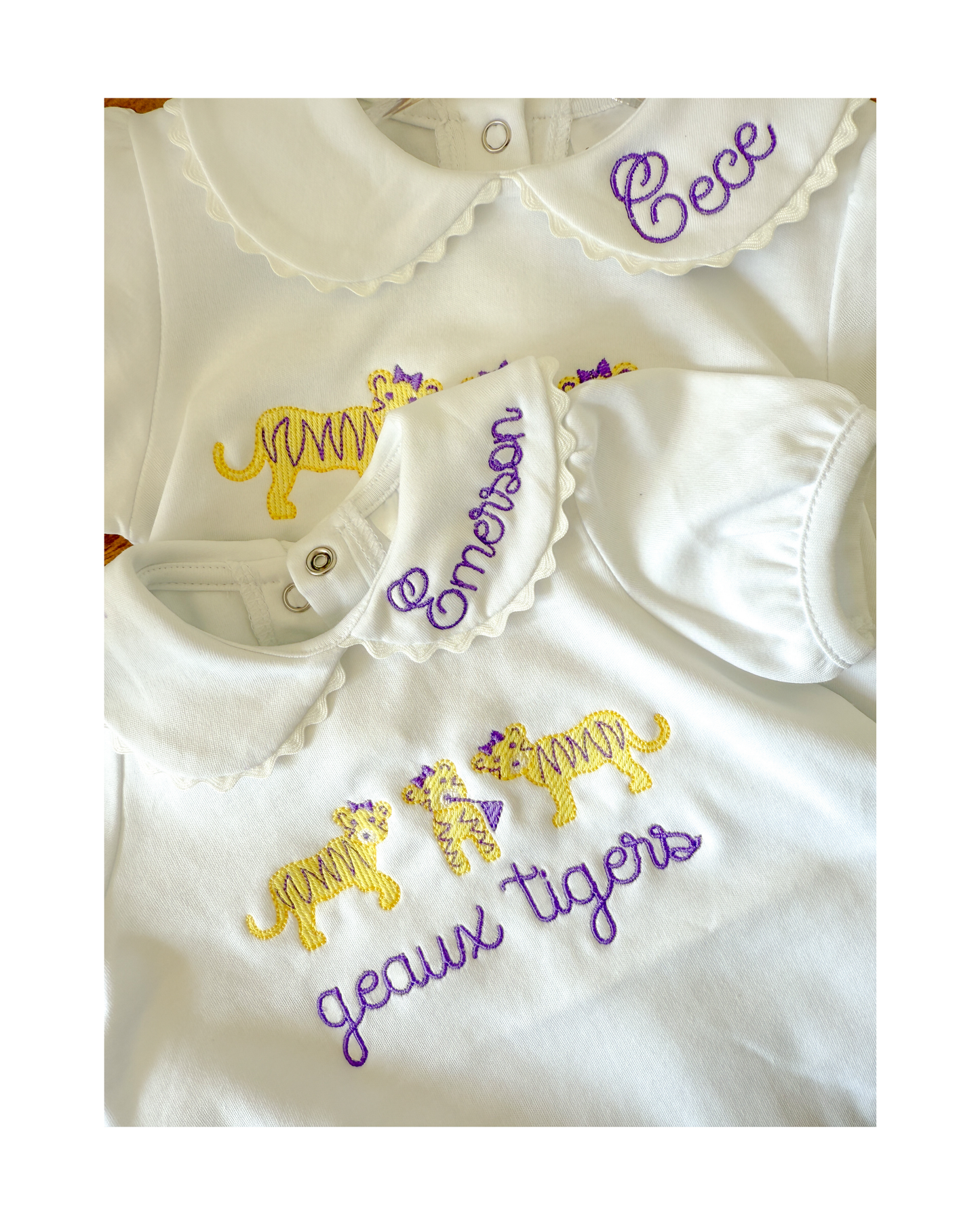 Girls Game Day Tiger Trio Bubble Onesie