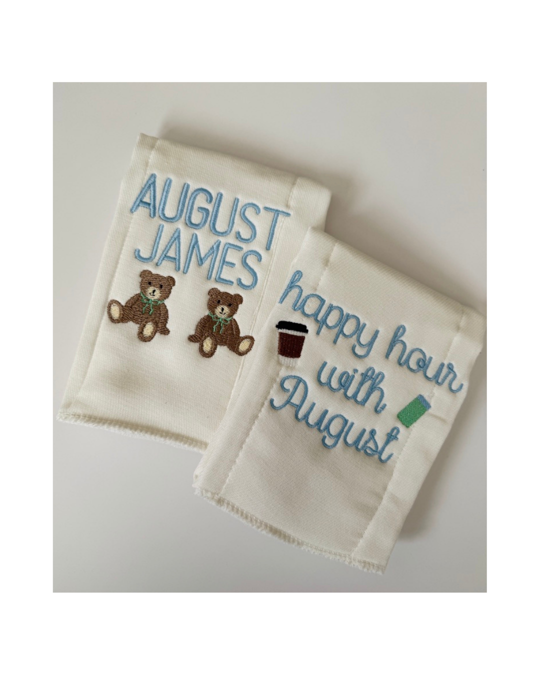 Custom Burp Cloth Set
