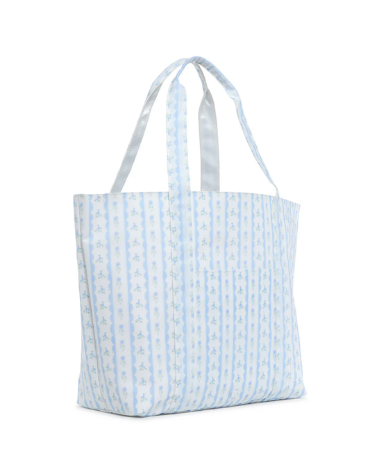 TRVL Jumbo Tote - Ribbon Floral Blue