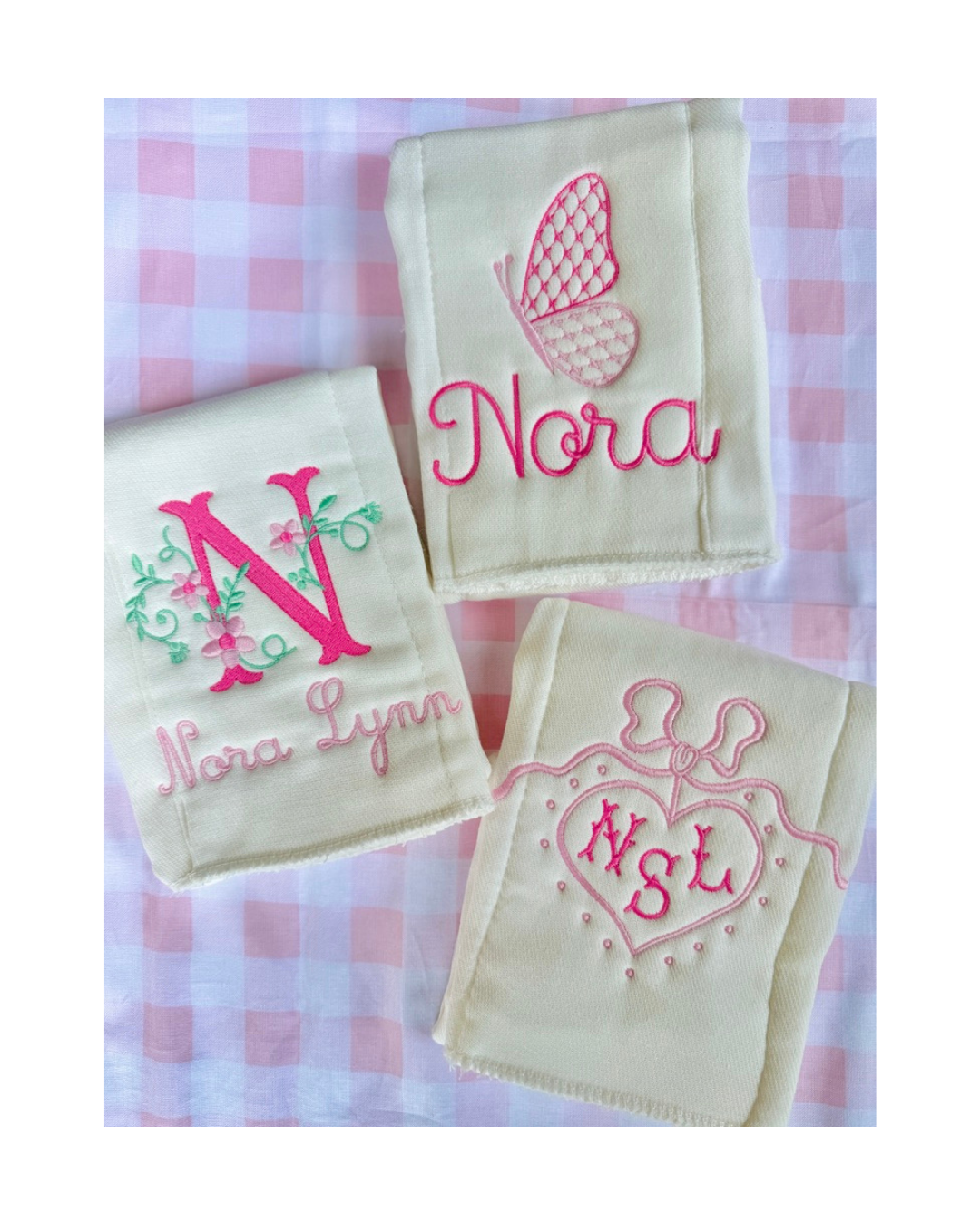 Custom Burp Cloth Set