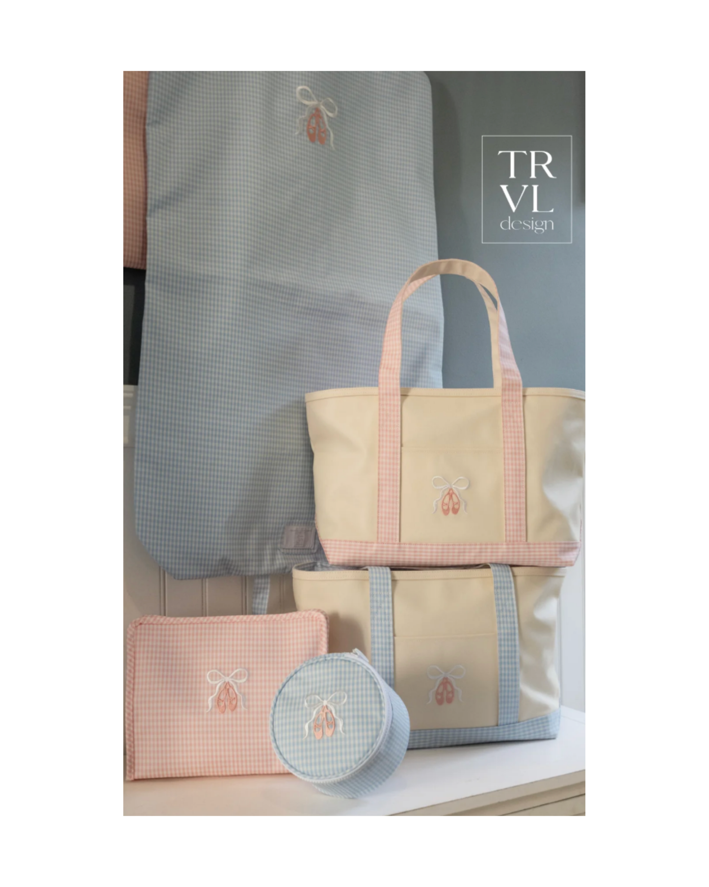 TRvL Medium Tote - Coated Canvas Natural with Ballet Taffy Trim