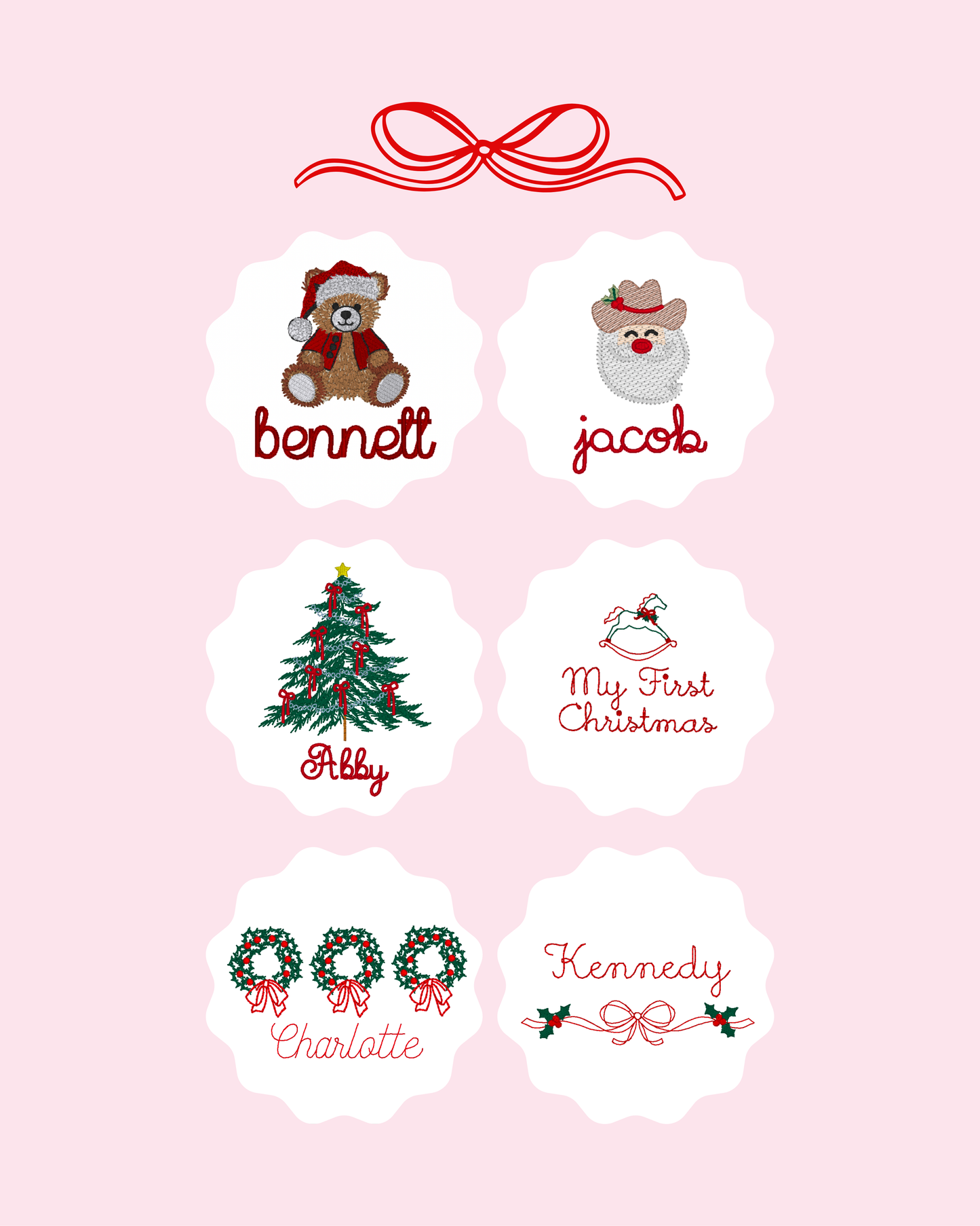 Christmas Bib with Red RicRac Trim