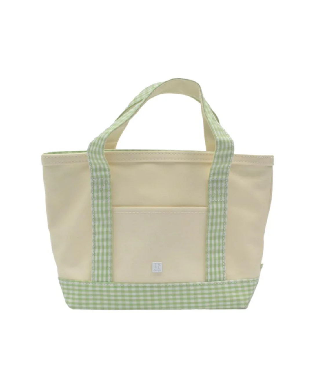 TRVL Mini Tote - Coated Canvas Natural with Gingham Leaf Trim