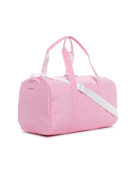 TRVL Weekender Duffel Bag - Gingham Pink