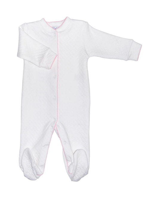 Nellapima Basket Weave Footie Bodysuit