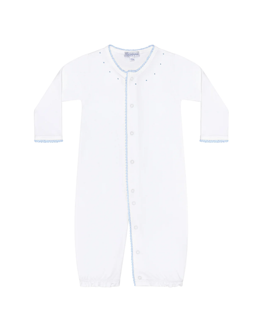 Nellapima Crochet Converter Gown - Newborn converter gown converting from gown to romper with snaps