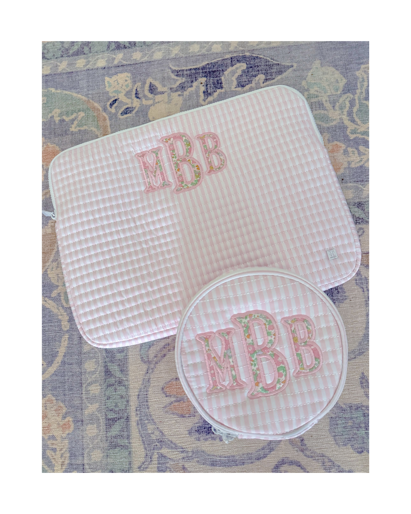 TRVL Quilted Jewel Round - Pimlico Stripe Pink