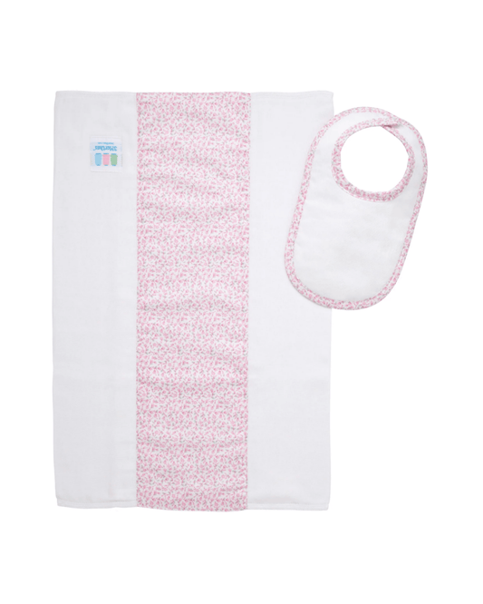 Ballet Floral Drooler Bib & Burp Set