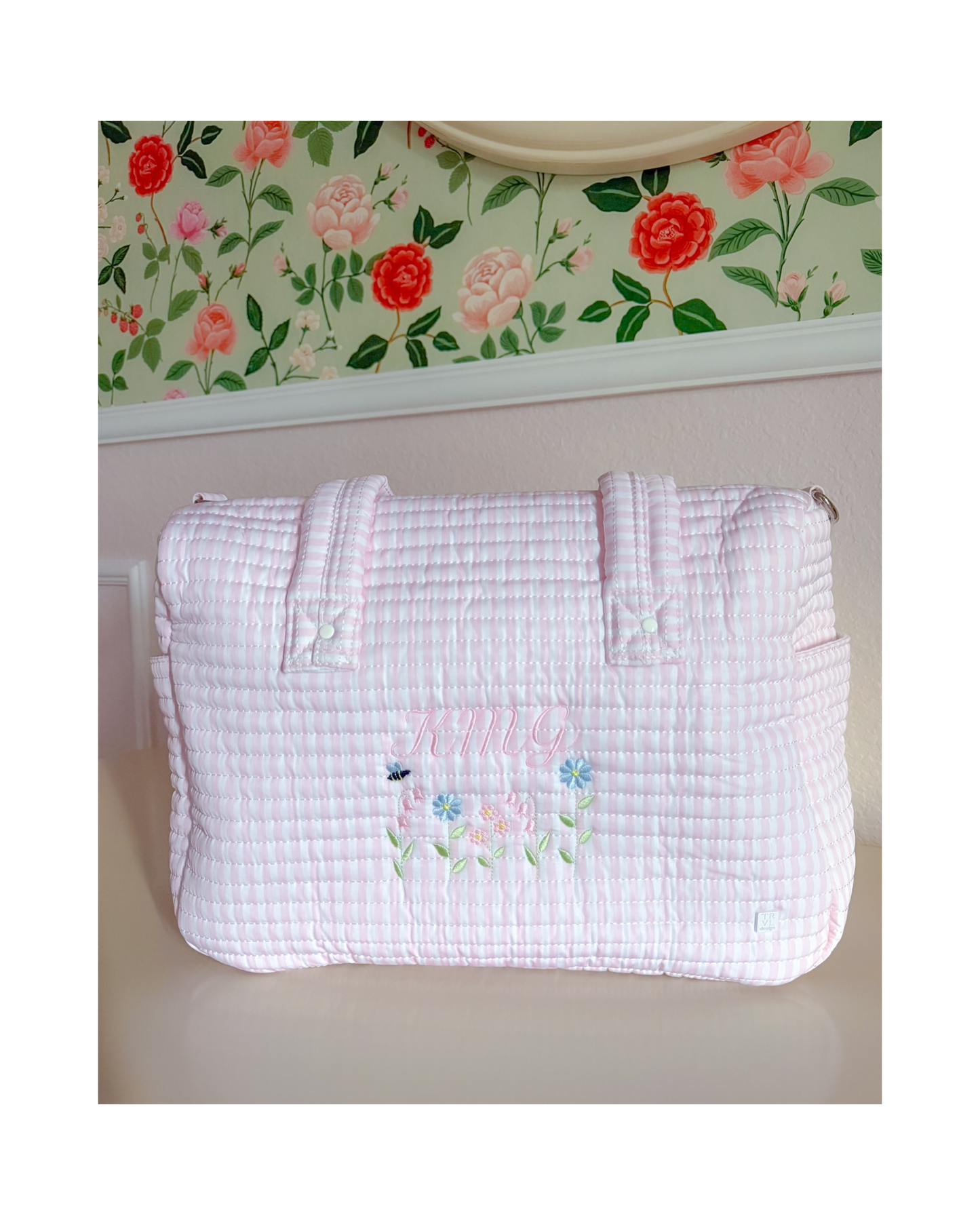 TRVL Quilted Stroller Bag - Pimlico Stripe Pink
