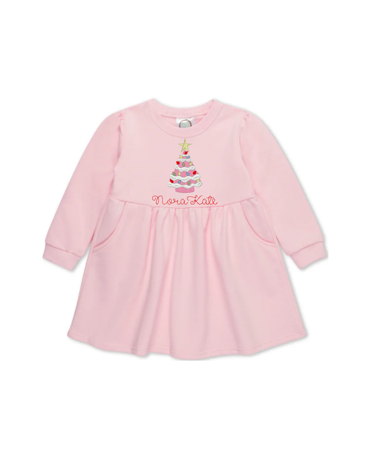 Long Sleeve Sweatshirt Dress - Christmas