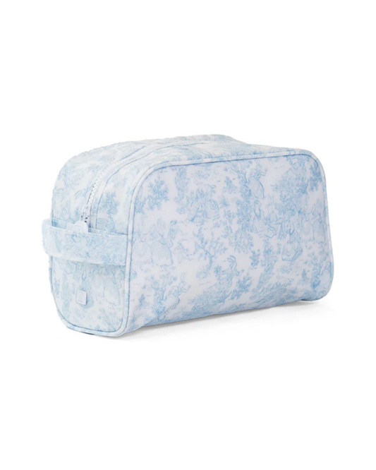 TRVL Stowaway Toiletry Bag - Bunny Toile Blue