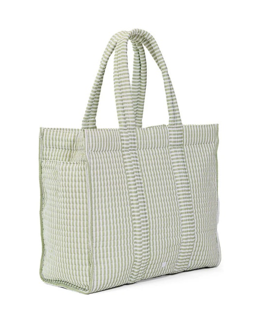 TRVL Quilted Go Go Tote - Pimlico Stripe Sage