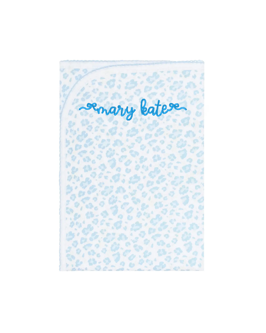 Blue Cheetah Print Baby Blanket