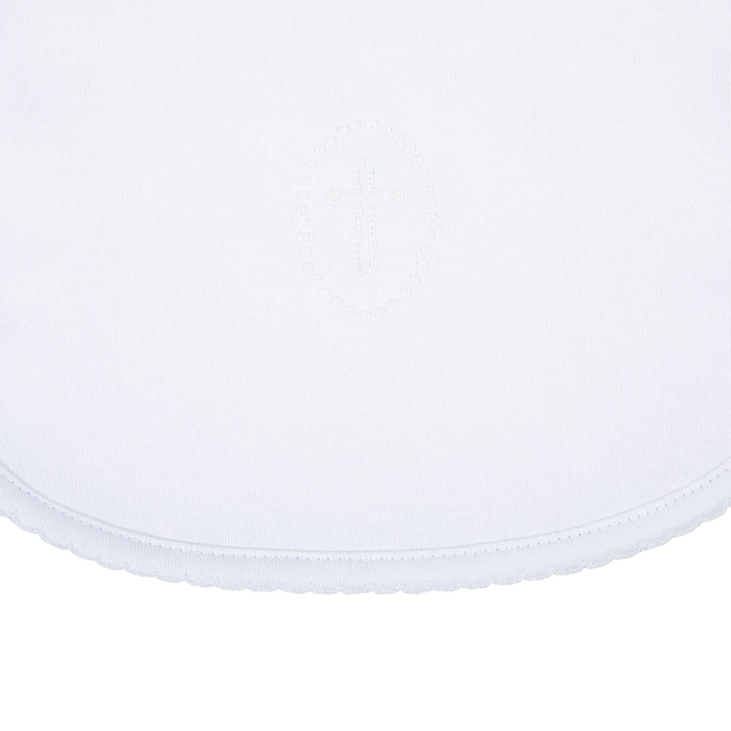 Blessed Embroidered Bib - White