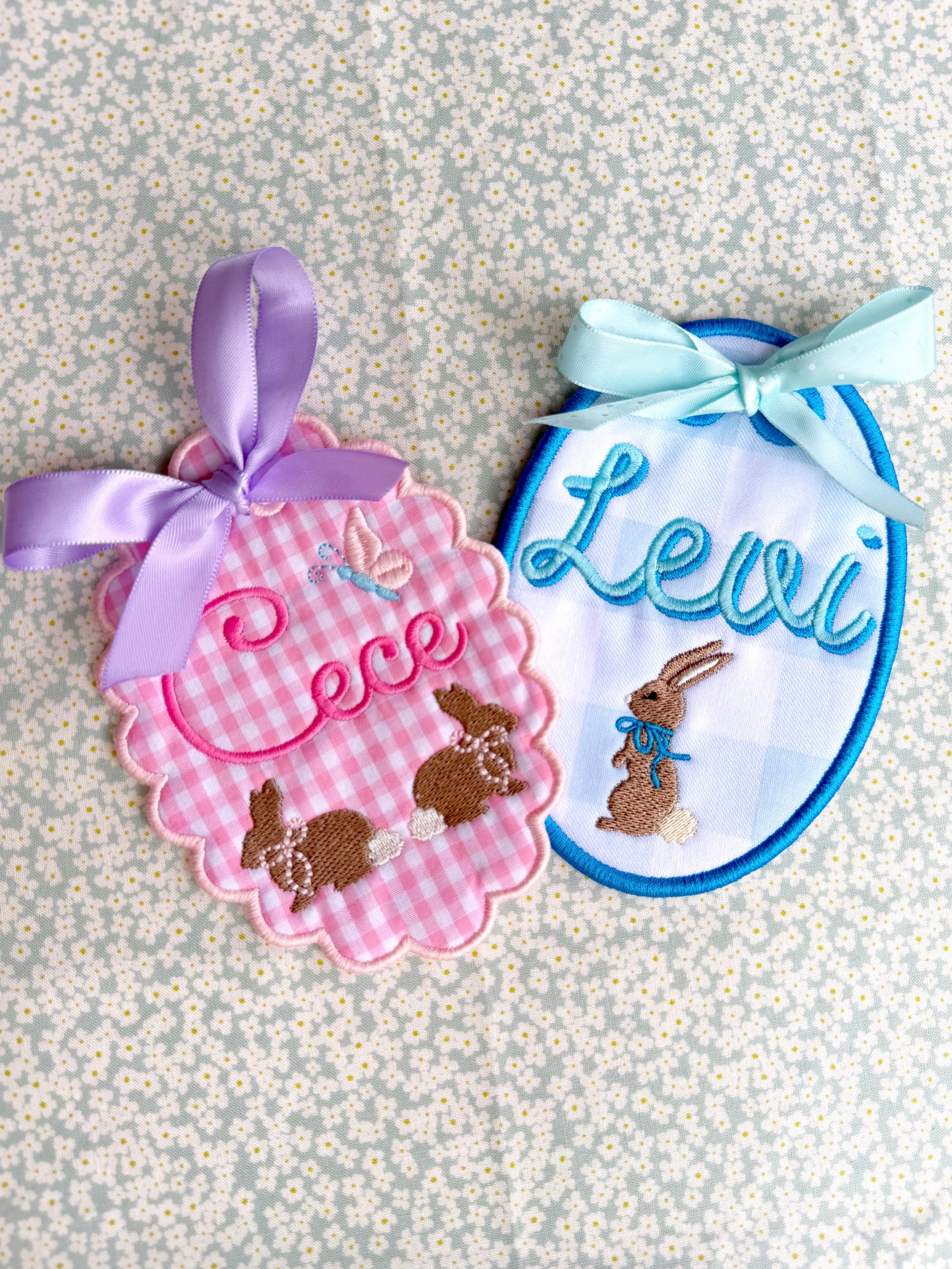 Monogrammed Easter Bunny Basket Tag