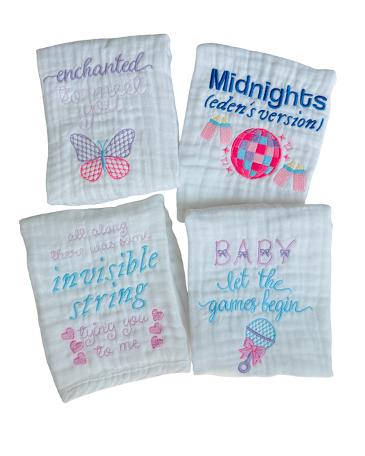Personalized Taylor Swift Baby Burp Cloth Bundle set for babies