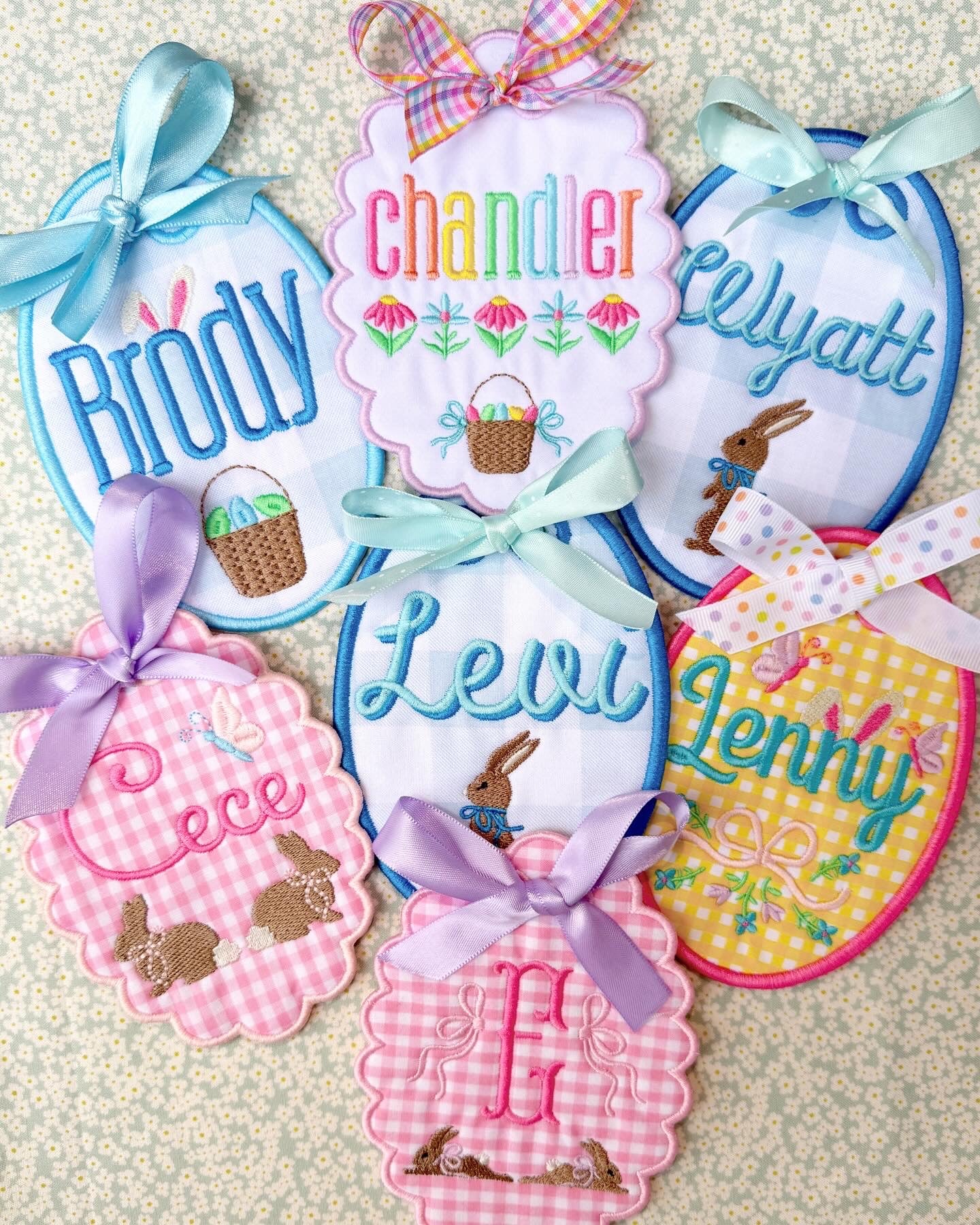 Monogrammed Easter Bunny Basket Tag
