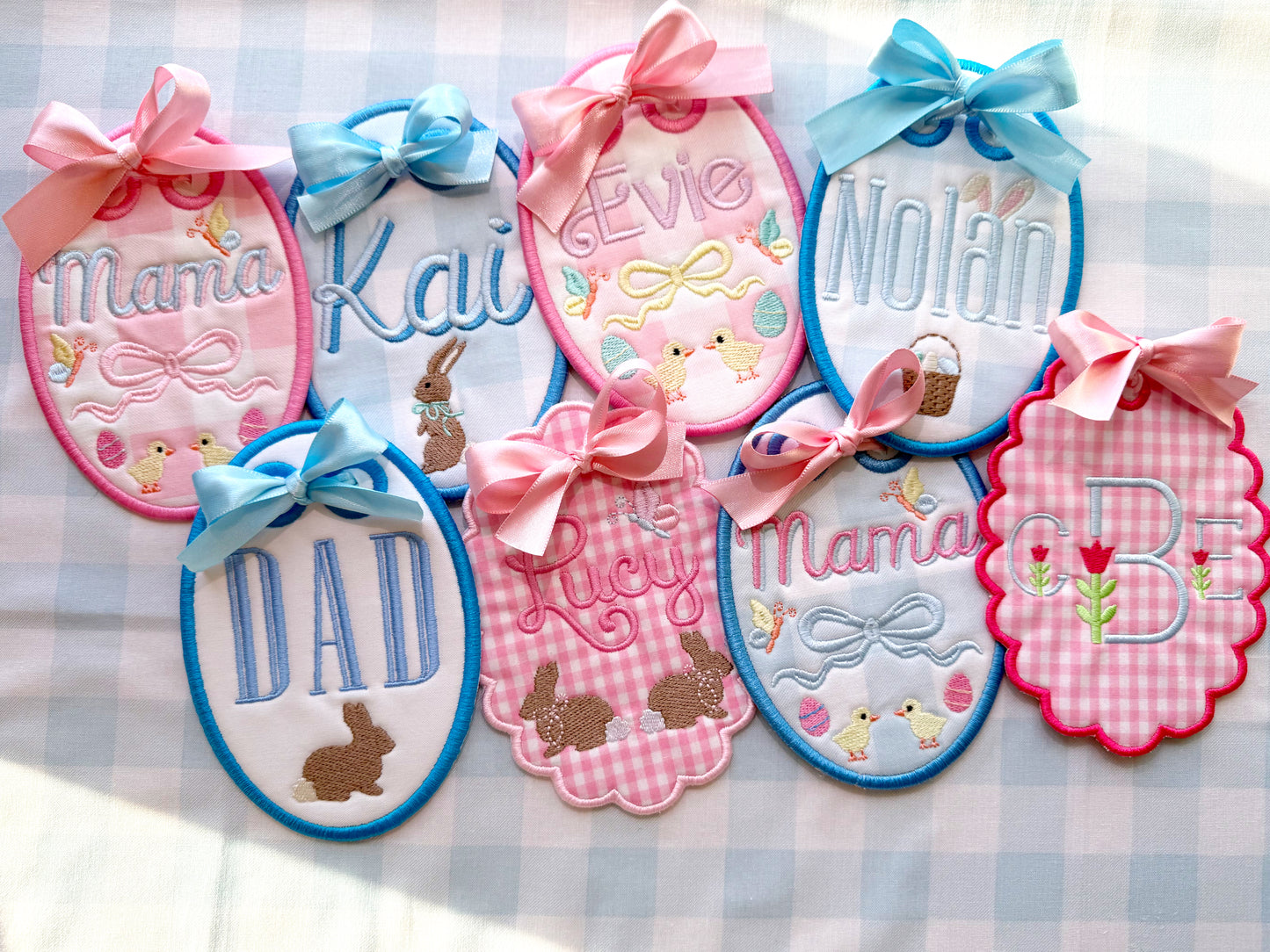 Monogrammed Easter Bunny Basket Tag