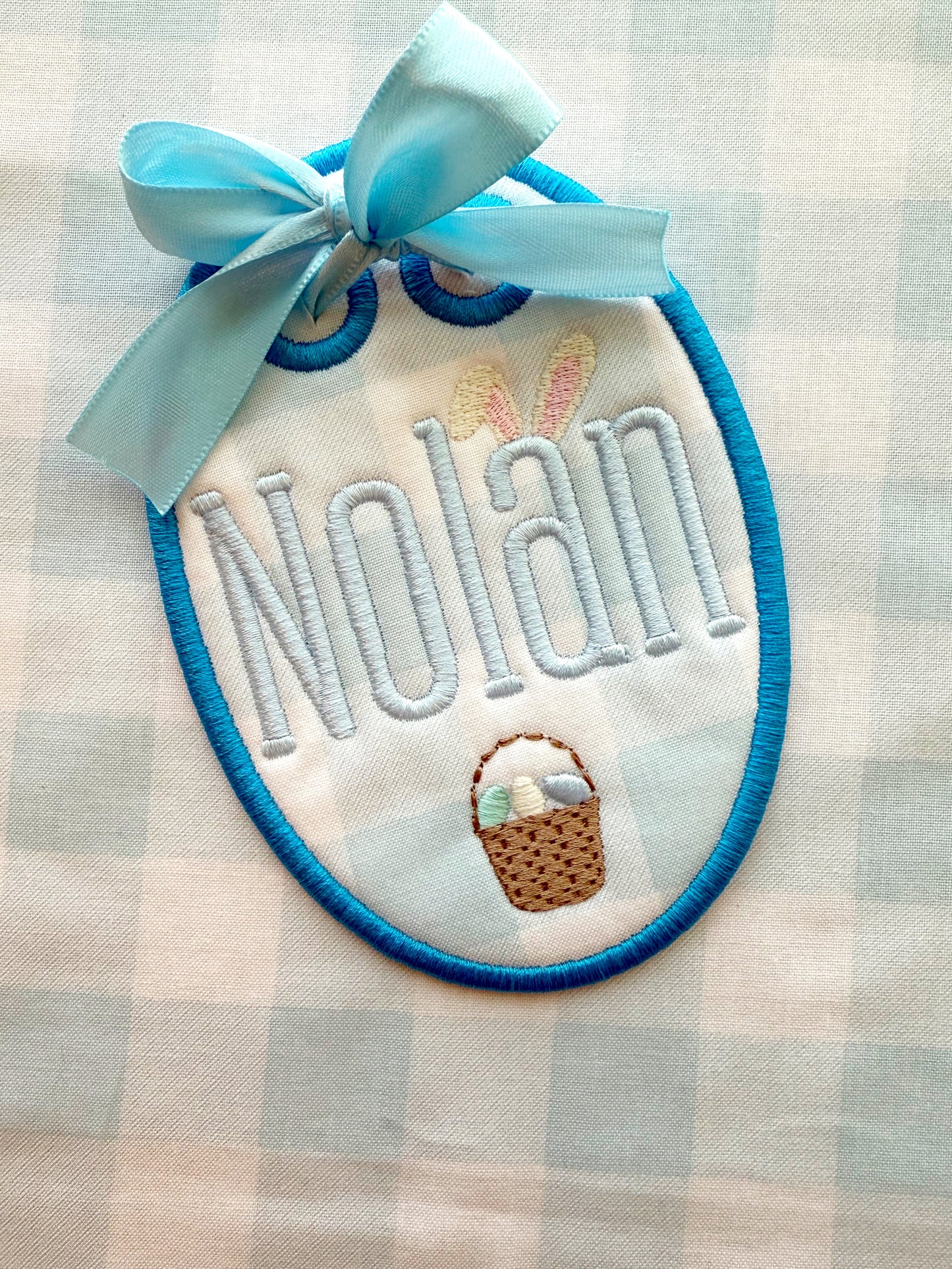 Monogrammed Easter Bunny Basket Tag