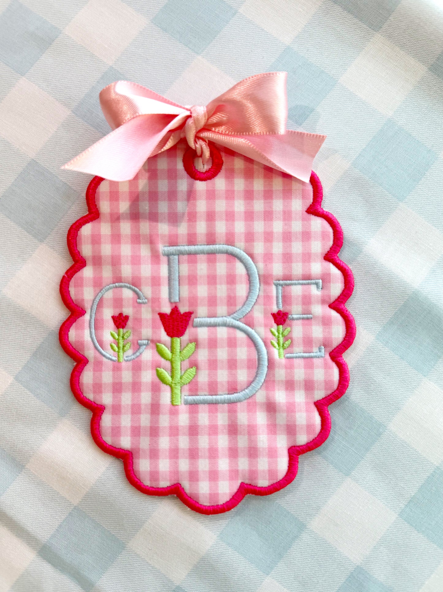 Monogrammed Easter Bunny Basket Tag