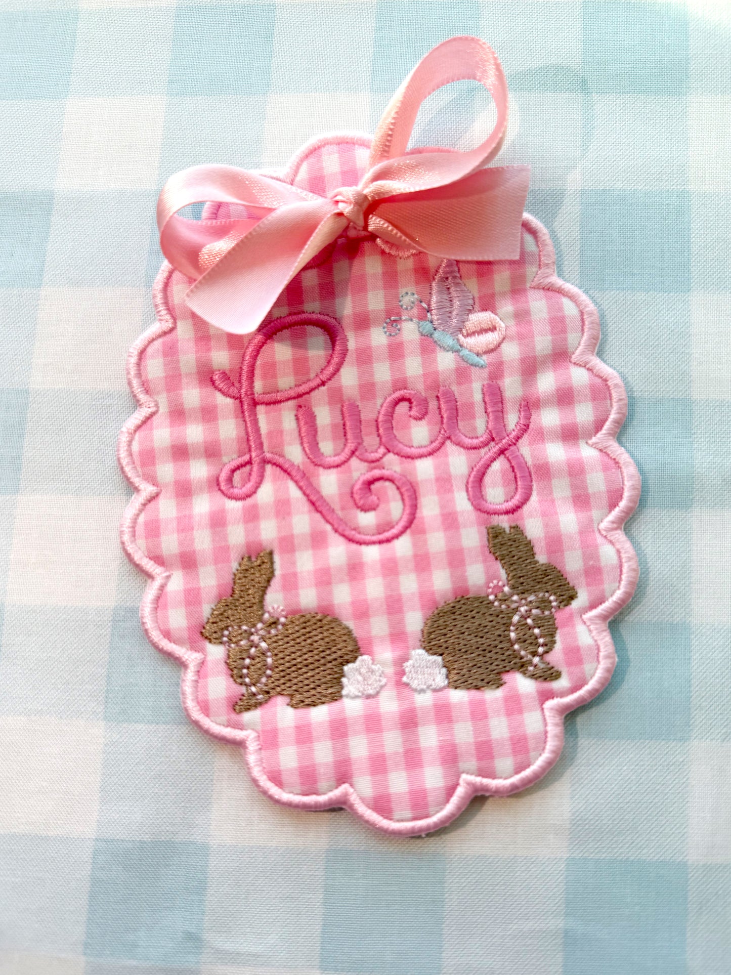 Monogrammed Easter Bunny Basket Tag