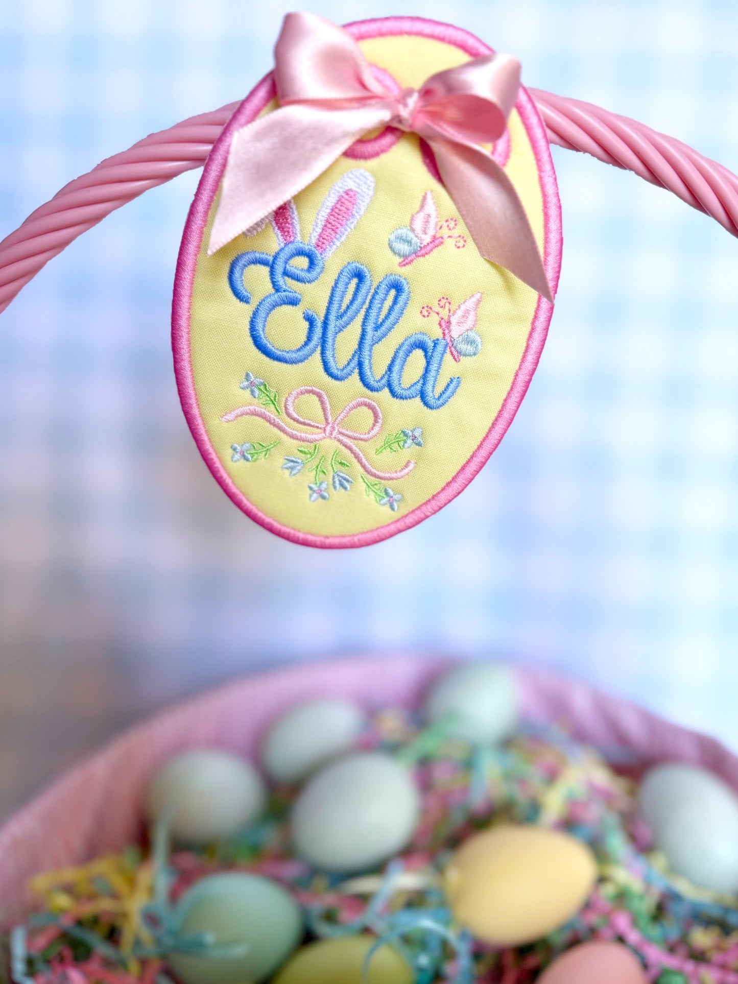 Monogrammed Easter Bunny Basket Tag