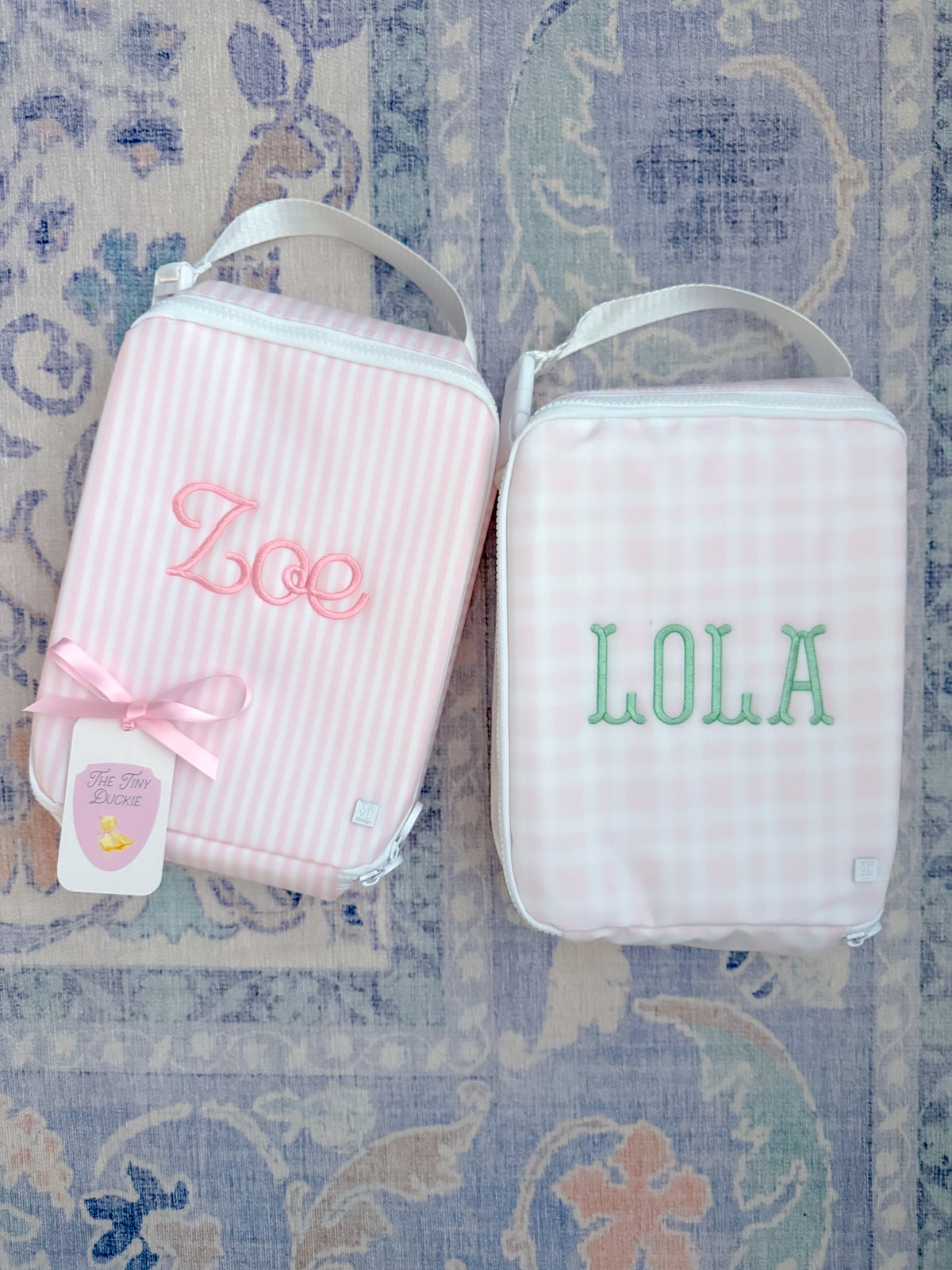 TRVL insulated kids lunch bag in Pimlico Plaid Pink, pink plaid print for school