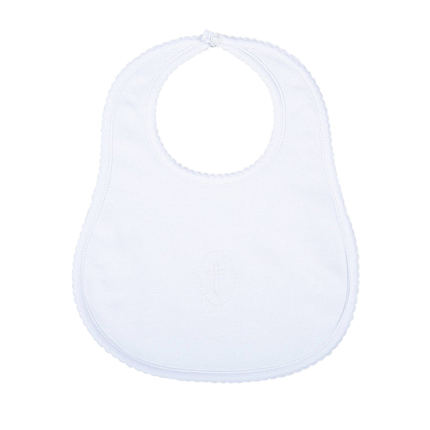 Blessed Embroidered Bib - White