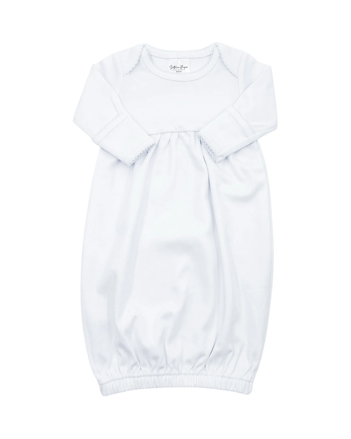 Personalized Picot Trim Baby Gown