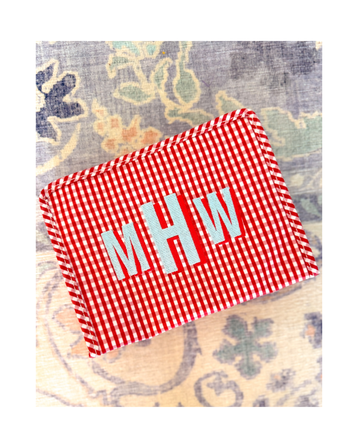 Gingham Navy and Red print